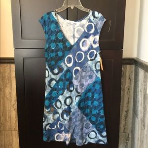 V-neck short sleeve lightweight dress- Jams World